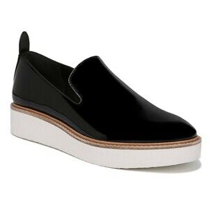 Vince Women’s Sanders Patent Leather Platform Slip On Sneakers Black size 7.5